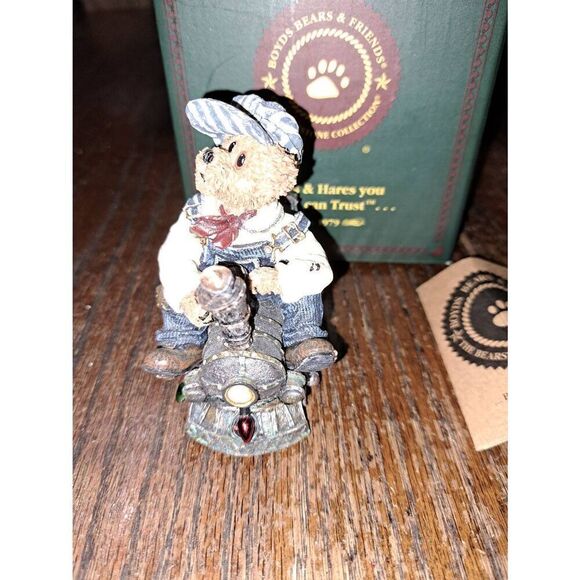 Vintage 2001 Boyds Bears Bearstone Boxcar Chillie Starring Roll 2485 chipped - Picture 4 of 7